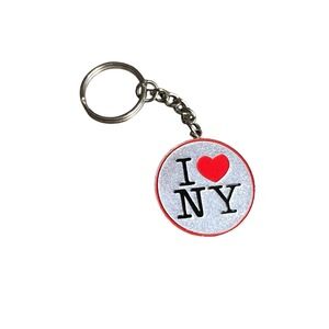 I Love‎ New York Keychain Souvenir Red Heart Charm Silver Tone